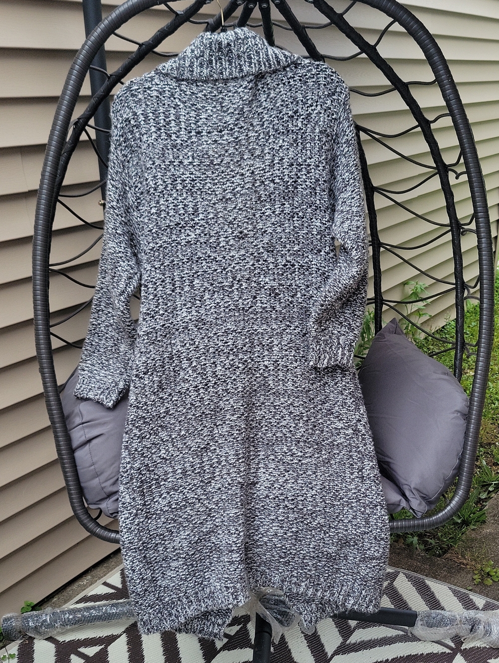 Dex Marled Black & White Long Cardigan Sweater - Picture 2 of 7